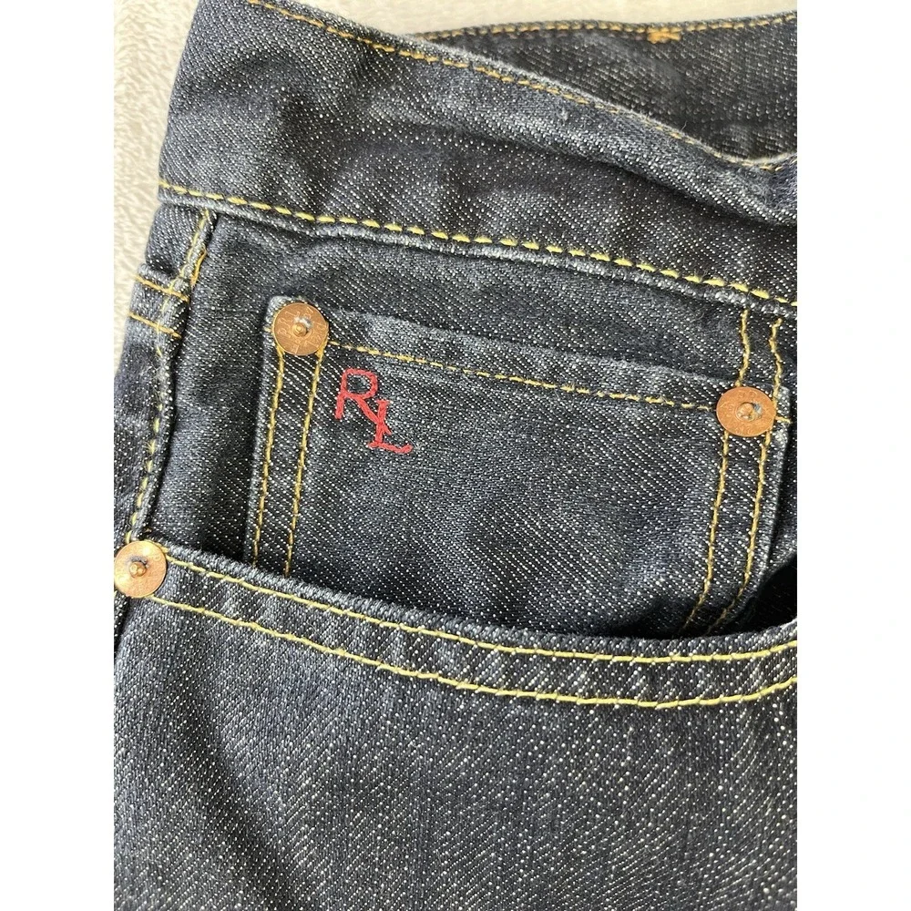 VTG POLO RALPH LAUREN Jeans Men 33x30 Black 381 Slim Fit Final Destination USA